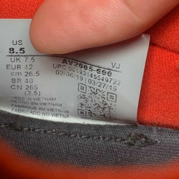 Nike React Presto Tomato Tornado Size 8.5 Men Running Shoes AV2605-600 - Picture 7 of 7